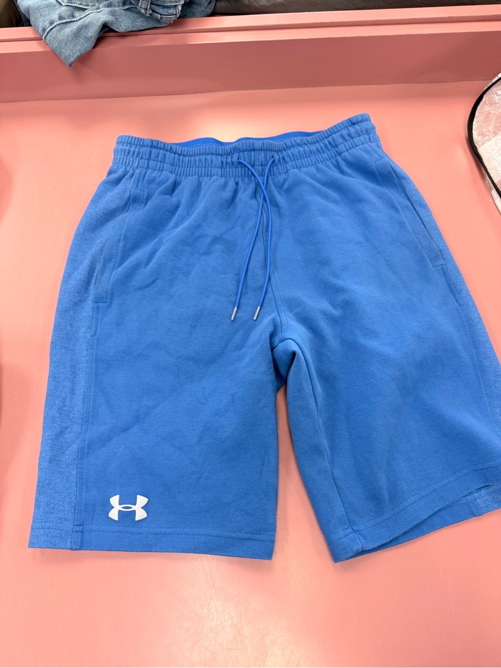 Under Armour Men's Royal Blue Athletic Shorts with White Logo